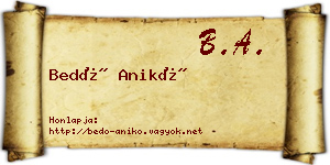 Bedő Anikó névjegykártya